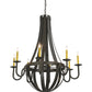 Meyda Lighting Barrel Stave 42" 8-Light Timeless Bronze Metallo Chandelier With Faux Candlelight