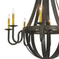 Meyda Lighting Barrel Stave 42" 8-Light Timeless Bronze Metallo Chandelier With Faux Candlelight