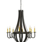 Meyda Lighting Barrel Stave 42" 8-Light Timeless Bronze Metallo Chandelier With Faux Candlelight