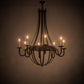 Meyda Lighting Barrel Stave 42" 8-Light Timeless Bronze Metallo Chandelier With Ivory Faux Candlelight