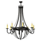 Meyda Lighting Barrel Stave 42" 8-Light Timeless Bronze Metallo Chandelier With Ivory Faux Candlelight