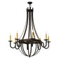 Meyda Lighting Barrel Stave 42" 8-Light Timeless Bronze Metallo Chandelier With Ivory Faux Candlelight