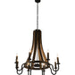 Meyda Lighting Barrel Stave 43" 8-Light Costello Black Madera Chandelier With Black Faux Candlelight