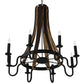 Meyda Lighting Barrel Stave 43" 8-Light Costello Black Madera Chandelier With Black Faux Candlelight