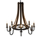 Meyda Lighting Barrel Stave 43" 8-Light Costello Black Madera Chandelier With Black Faux Candlelight