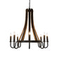 Meyda Lighting Barrel Stave 43" 8-Light Costello Black Madera Chandelier With Black Faux Candlelight