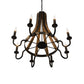 Meyda Lighting Barrel Stave 43" 8-Light Costello Black Madera Chandelier With Black Faux Candlelight