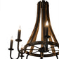 Meyda Lighting Barrel Stave 43" 8-Light Costello Black Madera Chandelier With Black Faux Candlelight