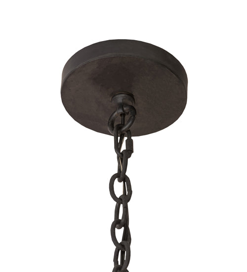 Meyda Lighting Barrel Stave 43" 8-Light Costello Black Madera Chandelier With Black Faux Candlelight