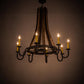 Meyda Lighting Barrel Stave 43" 8-Light Costello Black & Natural Wood Madera Chandelier