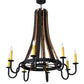 Meyda Lighting Barrel Stave 43" 8-Light Costello Black & Natural Wood Madera Chandelier