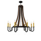 Meyda Lighting Barrel Stave 43" 8-Light Costello Black & Natural Wood Madera Chandelier