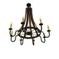 Meyda Lighting Barrel Stave 43" 8-Light Costello Black & Natural Wood Madera Chandelier
