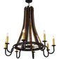 Meyda Lighting Barrel Stave 43" 8-Light Costello Black & Natural Wood Madera Chandelier
