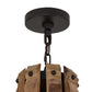 Meyda Lighting Barrel Stave 43" 8-Light Wrought Iron & Natural Wood Madera Chandelier With Black Faux Candlelight