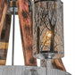 Meyda Lighting Barrel Stave 44" 12-Light 2-Tier Brushed Nickel Winter Maple Chandelier With Clear and Black Shade Glass