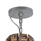 Meyda Lighting Barrel Stave 44" 12-Light 2-Tier Brushed Nickel Winter Maple Chandelier With Clear and Black Shade Glass