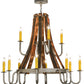 Meyda Lighting Barrel Stave 44" 12-Light 2-Tier Nickel Powder Coat Madera Chandelier With Ivory Faux Candlelight