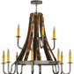 Meyda Lighting Barrel Stave 44" 12-Light 2-Tier Nickel Powder Coat Madera Chandelier With Ivory Faux Candlelight
