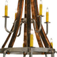 Meyda Lighting Barrel Stave 44" 12-Light 2-Tier Nickel Powder Coat Madera Chandelier With Ivory Faux Candlelight