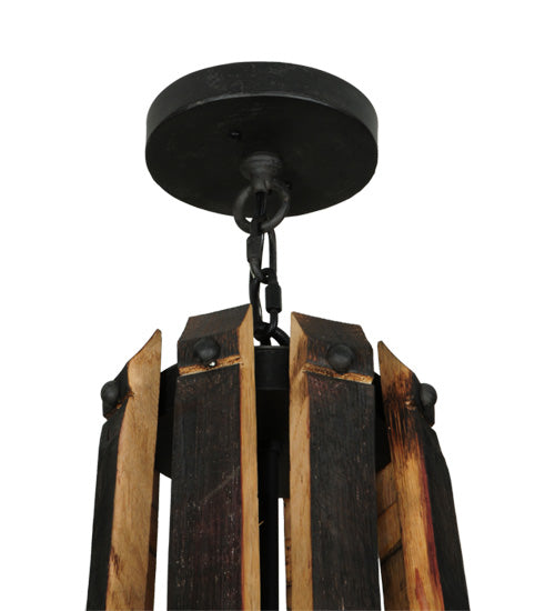 Meyda Lighting Barrel Stave 44" 12-Light 2-Tier Wrought Iron Madera Chandelier With Ivory Faux Candlelight