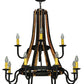Meyda Lighting Barrel Stave 44" 12-Light 2-Tier Wrought Iron Madera Chandelier With Ivory Faux Candlelight