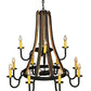 Meyda Lighting Barrel Stave 44" 12-Light 2-Tier Wrought Iron Madera Chandelier With Ivory Faux Candlelight