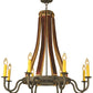Meyda Lighting Barrel Stave 44" 8-Light Antique Iron Gate Madera Chandelier With Ivory Faux Candlelight