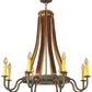 Meyda Lighting Barrel Stave 44" 8-Light Antique Iron Gate Madera Chandelier With Ivory Faux Candlelight