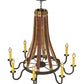 Meyda Lighting Barrel Stave 44" 8-Light Antique Iron Gate Madera Chandelier With Ivory Faux Candlelight