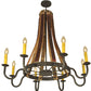 Meyda Lighting Barrel Stave 44" 8-Light Antique Iron Gate Madera Chandelier With Ivory Faux Candlelight