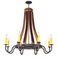 Meyda Lighting Barrel Stave 44" 8-Light Antique Iron Gate Madera Chandelier With Ivory Faux Candlelight