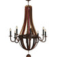 Meyda Lighting Barrel Stave 44" 8-Light Rusty Nail Metallo Chandelier With Black Faux Candlelight