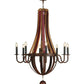 Meyda Lighting Barrel Stave 44" 8-Light Rusty Nail Metallo Chandelier With Black Faux Candlelight