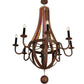 Meyda Lighting Barrel Stave 44" 8-Light Rusty Nail Metallo Chandelier With Black Faux Candlelight