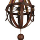 Meyda Lighting Barrel Stave 44" 8-Light Rusty Nail Metallo Chandelier With Black Faux Candlelight