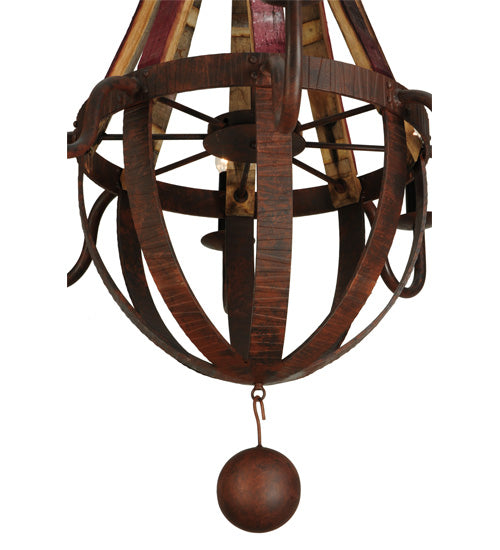 Meyda Lighting Barrel Stave 44" 8-Light Rusty Nail Metallo Chandelier With Black Faux Candlelight