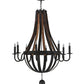 Meyda Lighting Barrel Stave 45" 8-Light Coffee Bean Madera Chandelier With Black Faux Candlelight