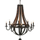 Meyda Lighting Barrel Stave 45" 8-Light Coffee Bean Madera Chandelier With Black Faux Candlelight