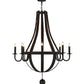 Meyda Lighting Barrel Stave 45" 8-Light Coffee Bean Madera Chandelier With Black Faux Candlelight