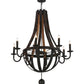 Meyda Lighting Barrel Stave 45" 8-Light Coffee Bean Madera Chandelier With Black Faux Candlelight