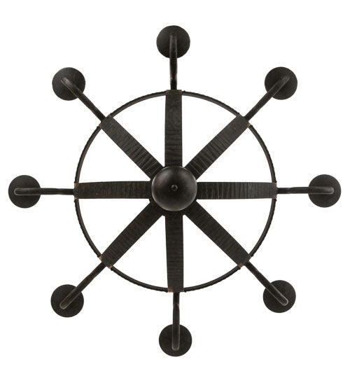 Meyda Lighting Barrel Stave 45" 8-Light Coffee Bean Madera Chandelier With Black Faux Candlelight