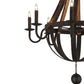 Meyda Lighting Barrel Stave 45" 8-Light Coffee Bean Madera Chandelier With Black Faux Candlelight