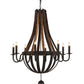 Meyda Lighting Barrel Stave 45" 8-Light Coffee Bean Madera Chandelier With Black Faux Candlelight