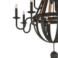 Meyda Lighting Barrel Stave 48" 12-Light 2-Tier Coffee Bean Madera Chandelier With Black Faux Candlelight