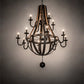Meyda Lighting Barrel Stave 48" 12-Light 2-Tier Natural Wood & Oil Rubbed Bronze Madera Chandelier