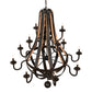 Meyda Lighting Barrel Stave 48" 12-Light 2-Tier Natural Wood & Oil Rubbed Bronze Madera Chandelier