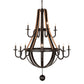 Meyda Lighting Barrel Stave 48" 12-Light 2-Tier Natural Wood & Oil Rubbed Bronze Madera Chandelier