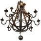 Meyda Lighting Barrel Stave 48" 12-Light 2-Tier Natural Wood & Oil Rubbed Bronze Madera Chandelier