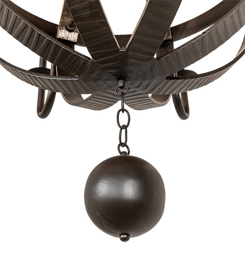 Meyda Lighting Barrel Stave 48" 12-Light 2-Tier Natural Wood & Oil Rubbed Bronze Madera Chandelier